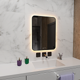 Gryning Зеркало с LED подсветкой и сенсором, 600х800 черный контур