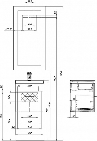 Тумба под раковину Aquanet Нота 40 белый 00159137