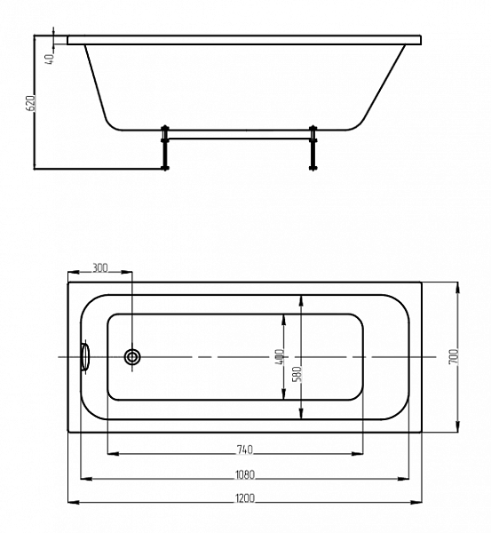 Акриловая ванна Aquatek  Мия 120x70 MIY120-0000001