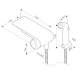 F0H85A800 X-Joy TouchReel, гигиенический набор со смесителем для душа с полкой, держателем туалетной