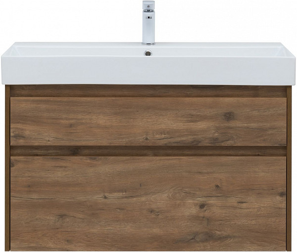 Тумба под раковину Aquanet Nova Lite 100 (SLIM SYNERGY) дуб рустикальный, 2 ящика 00249957