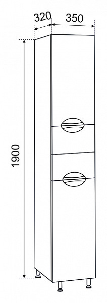 Пенал Милли 35 МДФ с корзиной, Правый