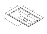 M50AWPX0801WG Inspire V2.0, раковина мебельная , искусственный мрамор, со сливом-переливом, 80 см