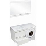 Тумба напольная Style line Даллас 140, 2 ящика, Люкс белая, под раковину, PLUS