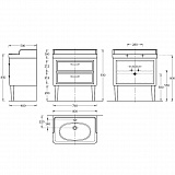 Тумба для раковины Kerama Marazzi Pompei 80 см PO.80.2\BLK