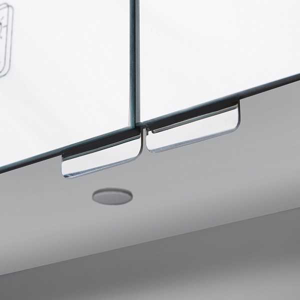 M30MCX1001FG Sensation, зеркало, зеркальный шкаф, 100 см, с подсветкой, серый шелк, глянцевая, шт