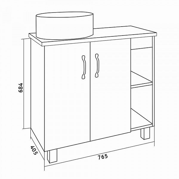 Тумба под раковину напольная Grossman Флай 80 см 108001