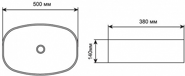 Раковина Aquanet Fine-1-MB 50 черный матовый FINE-1-MB