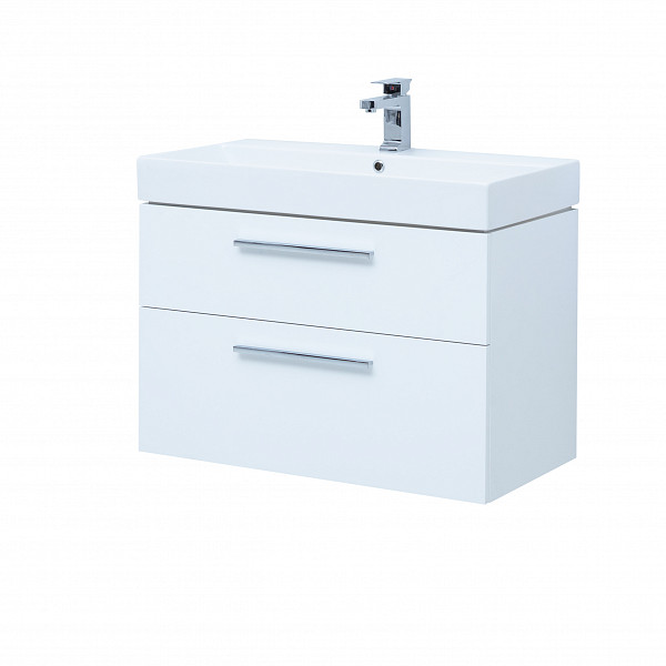 Тумба под раковину Aquanet Nova 85 белый глянец, 2 ящика 00249920