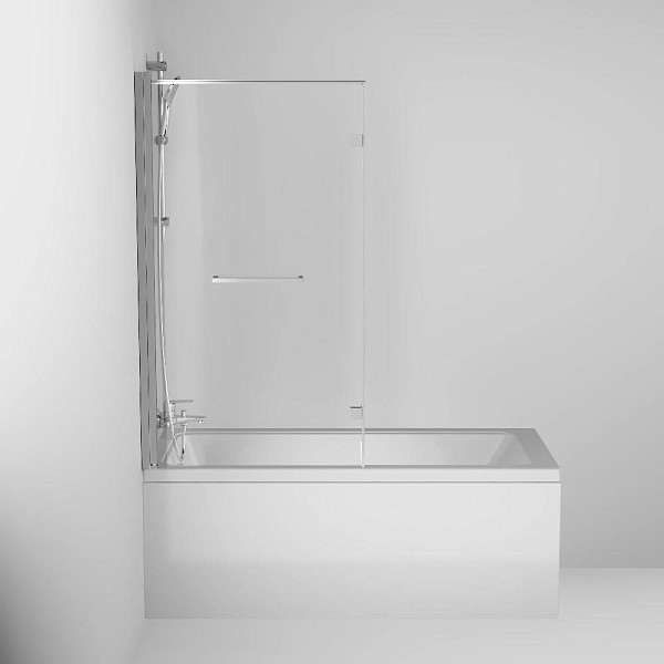 DX35WBS-D7W1-150MT Душ.шторка на борт ванны 150х80,профиль анод,стекло прозрачное,полотенцедержатель