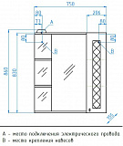 Зеркальный шкаф Style Line Канна 75х86/С