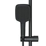 F078F222 Func, душ. система: см-ль-полка д/душа с ТМС: душ.штанга, верхн. душ квадр., ручн.душ, черн