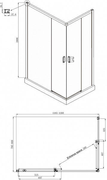 Душевое ограждение Ambassador Queen 11011106L