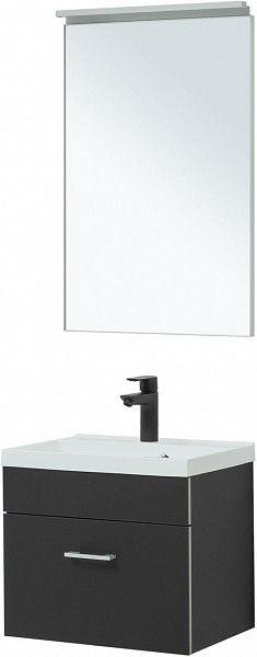 Тумба под раковину Aquanet Верона 50 черный матовый 00272430