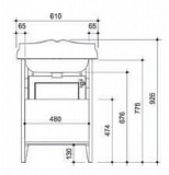 Тумба под раковину Creto Vetra 60, цвет орех