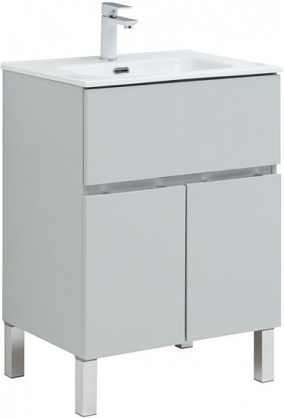 Тумба под раковину Aquanet Алвита New 60 1 ящик, 2 дверцы, серый 00277548