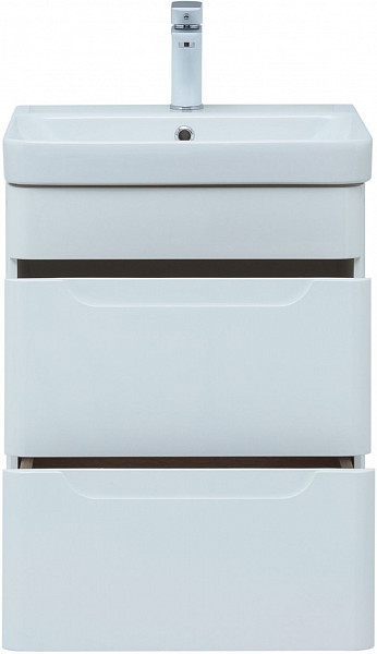 Тумба под раковину Aquanet София 50 белый глянец (2 ящика) 00274171