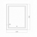 Зеркало AZARIO Марсель LED 630х780 золото, сенсорный выключатель (ФР-00000968)