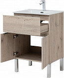 Тумба под раковину Aquanet Алвита New 60 1 ящик, 2 дверцы, дуб веллингтон белый 00277549