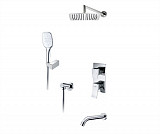 Встраиваемый комплект для ванны с верхней душевой насадкой, лейкой и изливом Wasserkraft А171619