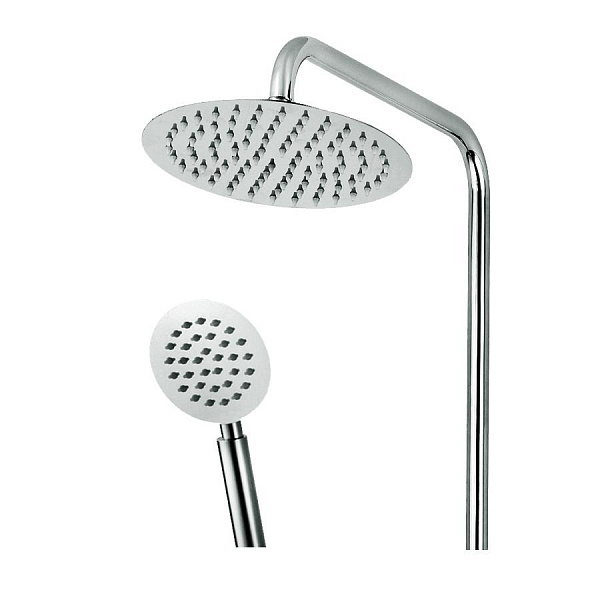 Душевая система Toledo Termo с термостатом, нерж. полированный верхний душ, нерж. полированная лейка