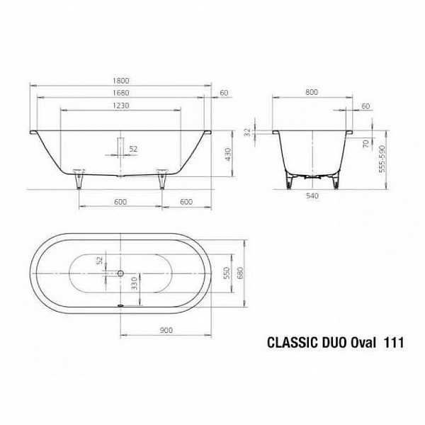 Стальная ванна Kaldewei Classic Duo 180x80 291200013001 easy-clean mod.111