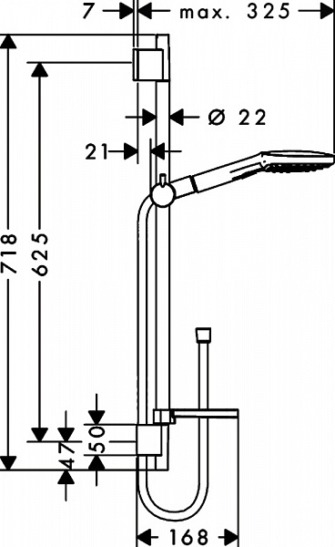 Душевой гарнитур Hansgrohe Raindance Select E 120 3 jet 26620400 65 см