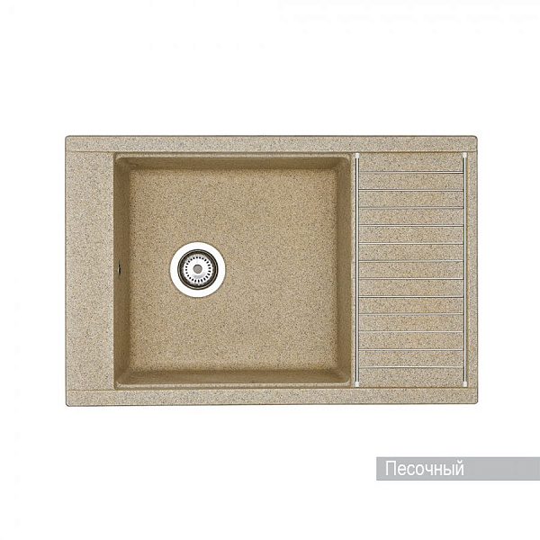 Мойка для кухни Aquaton Делия 78 прямоугольная с крылом песочная 1A715132DE220