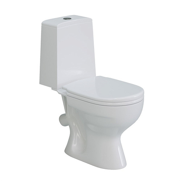 ARINGA Рио Унитаз-компакт, двухрежимная арматура Оливера, сиденье термопласт с микролифтом, белый