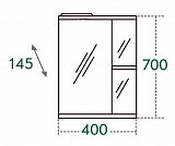 Зеркальный шкаф Ника 40, фацет, левый Санта 101080
