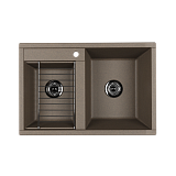 Мойка для кухни Aquaton Делия 78 DBL 2 чаши серый шелк 1A723132DE250