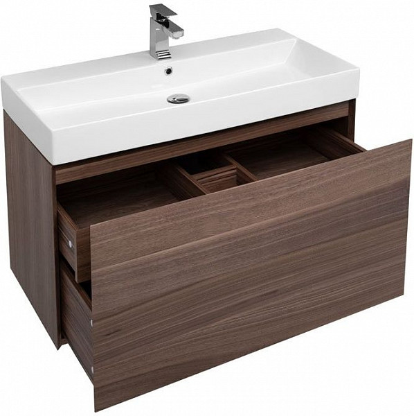 Тумба с раковиной Aquanet Нью-Йорк 100 орех 00213937