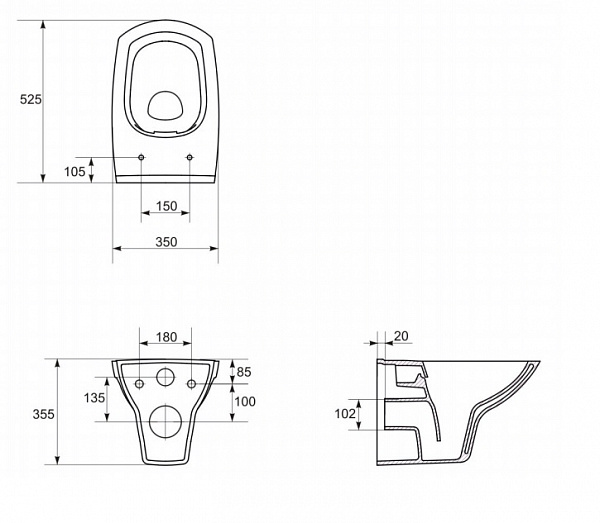 Комплект Cersanit унитаз + сиденье + инсталляция + клавиша CARINA NEW CLEAN ON S-SET-CARC/LPRO/S-DL/Pi-w