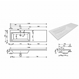 Комплект Тумба напольная "Даллас 150", 3 ящика, Люкс белая, PLUS СС-00002305 с раковиной Style Line Даллас 150*48,2 левая СС-00002300