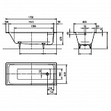 Стальная ванна Kaldewei Puro 170x80 259100013001 easy-clean mod. 691