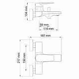 Смеситель для ванны с коротким изливом Wasserkraft Lopau 3201