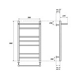 Полотенцесушитель электрический Point Аврора PN10158PE П6 500x800 с полкой левый/правый, хром
