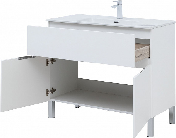 Мебель для ванной Aquanet Алвита New 100 1 ящик, 2 дверцы, белый матовый 00274184