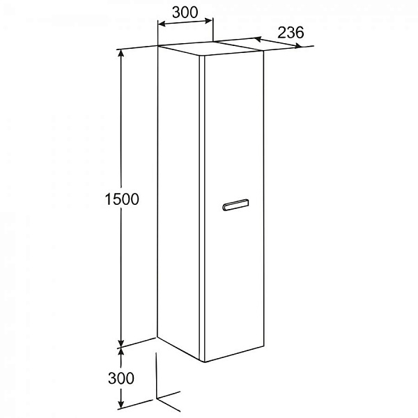 Шкаф - колонна Roca Victoria Nord белый глянец ZRU9000026