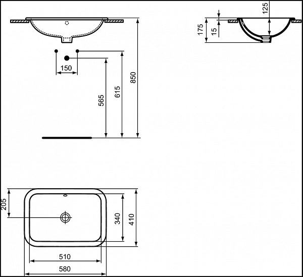 Раковина Ideal Standard Connect 60 см E505901