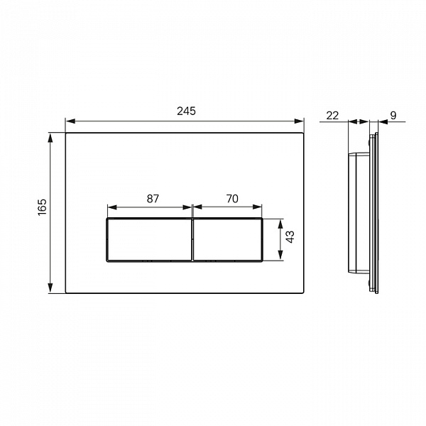Клавиша смыва, универсальная, белый мрамор, On-X, 001, IDDIS, ONX01W0i77