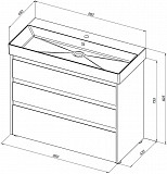 Тумба под раковину Aquanet Nova Lite 100 белый глянец (3 ящика) 00302478