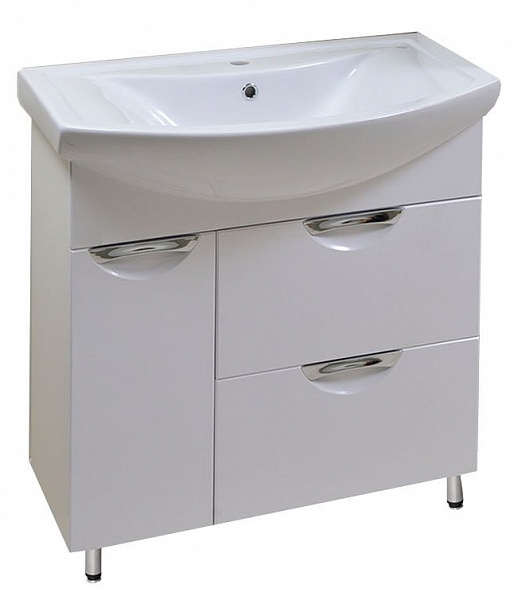 Тумба Emmy Милли 80 с раковиной Балтика (Левый)