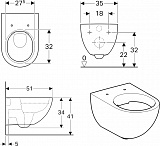 Инсталляция Geberit с безободковым унитазом Geberit Acanto Rimfree, 500.301.KJ.A, сиденье микролифт, комплект Идеальная пара