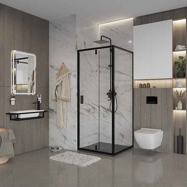 Душ.ограждение NG-83-8AB-A70B (80*70*190) прямоугольник, дверь распашная, 2 места