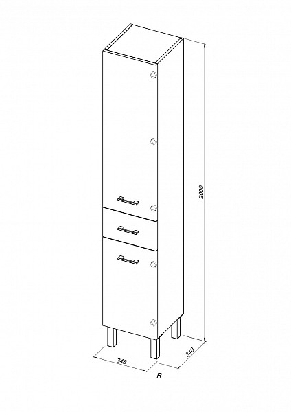 Шкаф-пенал для ванной Aquanet Верона 35 белый (напольный) 00178970