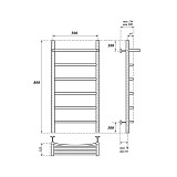 Полотенцесушитель электрический Point Афина PN04158PE П5 500x800 с полкой левый/правый, хром