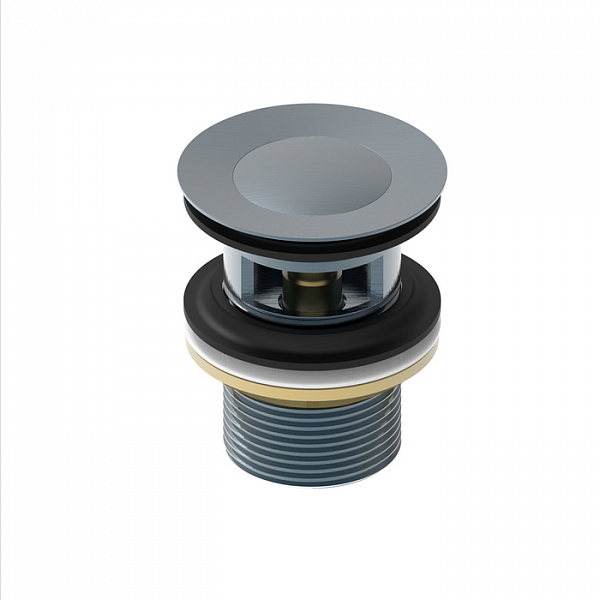 Выпуск для умывальника с переливом, графит, Slide, IDDIS,SLIGM00i88