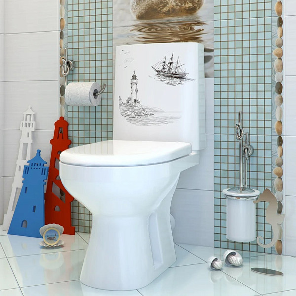 Унитаз-компакт Оскольская керамика Леда Люкс, декор