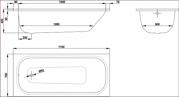 Стальная ванна Bette  Form 170х75 2947-000